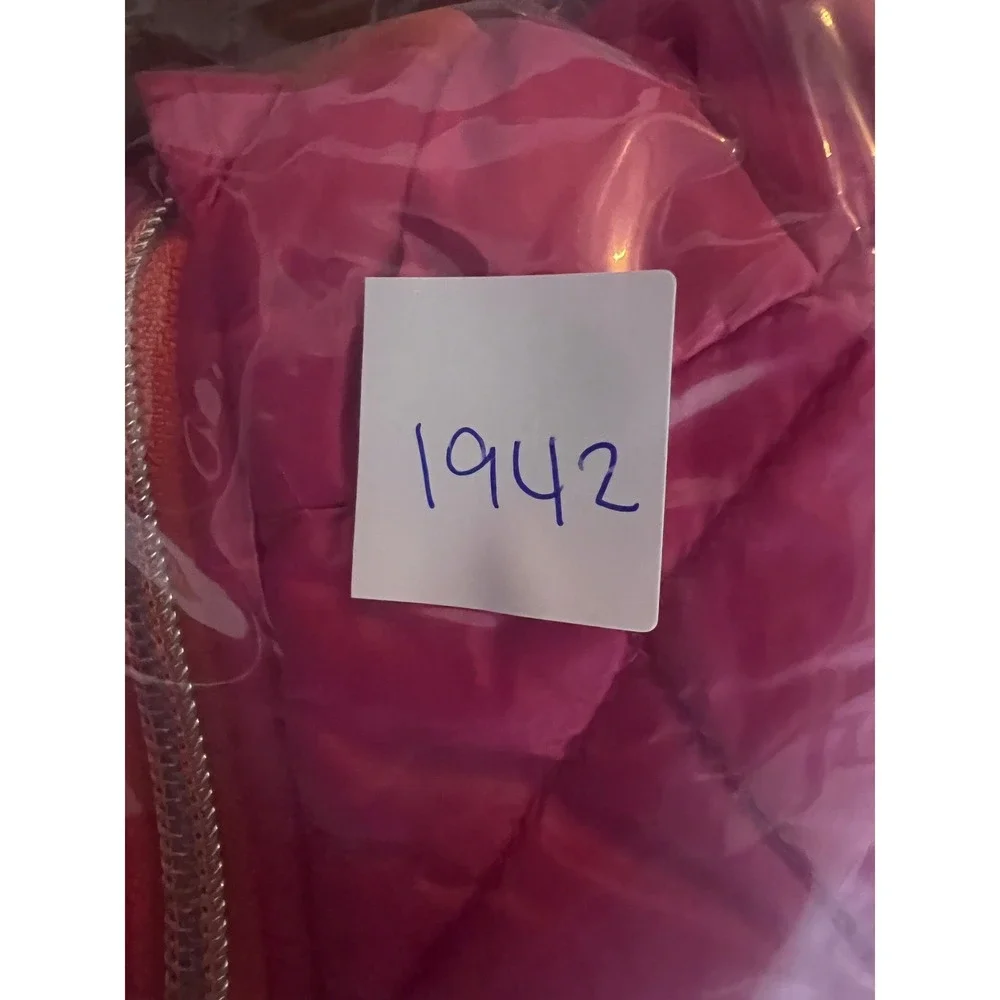 Michael Kors Quilted Puffer Jacket Kids Sz 5/6 Pink Hooded Ruffle Hem